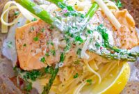 Pan-Seared Salmon with Garlic Wine Cream Sauce Recipe