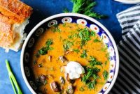 Hungarian Creamy Mushroom Soup with Fresh Dill Recipe