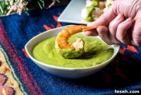 Shrimp in Poblano Cream Sauce with Culichi Salsa Recipe