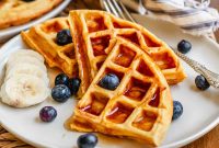 Crispy Sweet Potato Belgian Waffles with Maple Butter