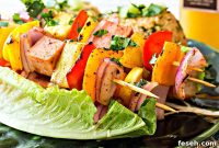 Hawaiian Pineapple Ham Skewers with Sweet-Spicy Pineapple Rice