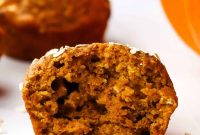 Pumpkin Oat Muffins with Warm Spices and Maple Glaze