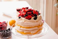 Passion Fruit Lemon Curd Stacked Pavlova Cake Recipe