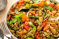 Grilled Vegetable Israeli Couscous Salad with Lemon Herb Dressing