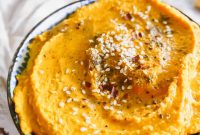 Roasted Carrot Hummus with Za’atar Spice Blend