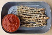 Crispy Baked Asparagus Fries with Garlic Parmesan Dip