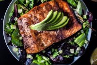 Salmon Salad with Toasted Sesame Dressing and Citrus Vinaigrette