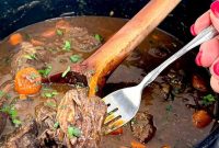 Hearty Red Wine Beef Stew with Mushrooms and Carrots