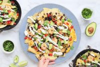 Crispy Shrimp Nachos with Spicy Lime Crema