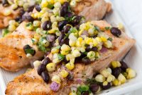 Grilled Salmon with Zesty Black Bean and Corn Salsa
