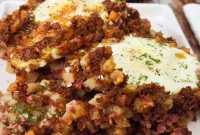 Air Fryer Hormel Corned Beef Hash with Crispy Eggs