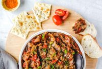 Smoky Spicy Eggplant and Tomato Dip Recipe for Party Snacks