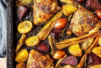 Balsamic Sheet-Pan Chicken with Roasted Root Vegetables