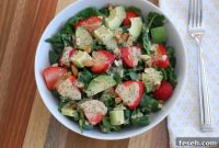 Strawberry Spinach Salad with Creamy Vegan Lemon-Maple Poppy Seed Dressing