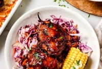 Sticky Baked BBQ Chicken Thighs with Crispy Skin