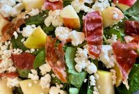 Apple, Prosciutto & Spinach Salad with Honey-Mustard Dressing