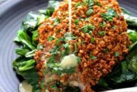 Pecan-Crusted Baked Catfish with Spicy Sautéed Greens