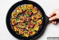 Crispy Baked Sesame Tofu with Sticky Soy Glaze