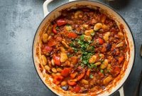 Hearty Vegan Lentil, Vegetable & Butter Bean Chilli