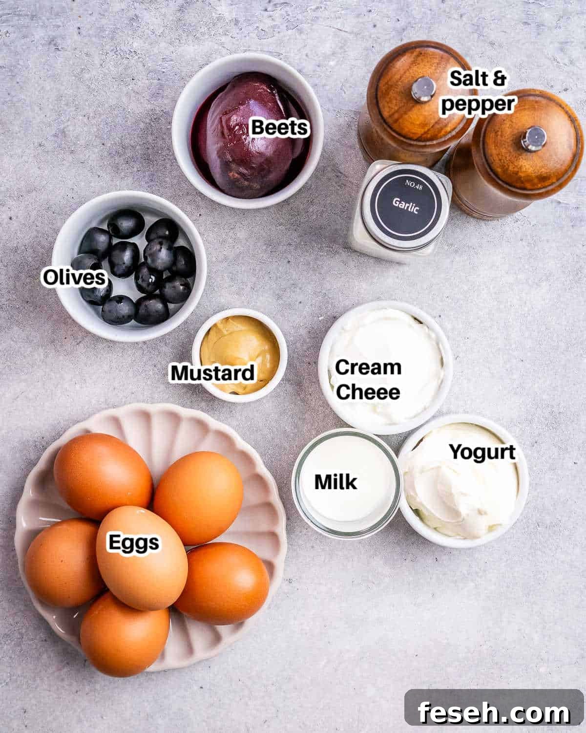 ingredients to make halloween deviled eggs.