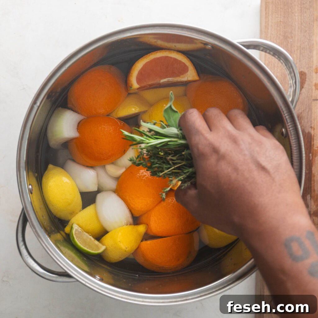 adding herbs to the brine