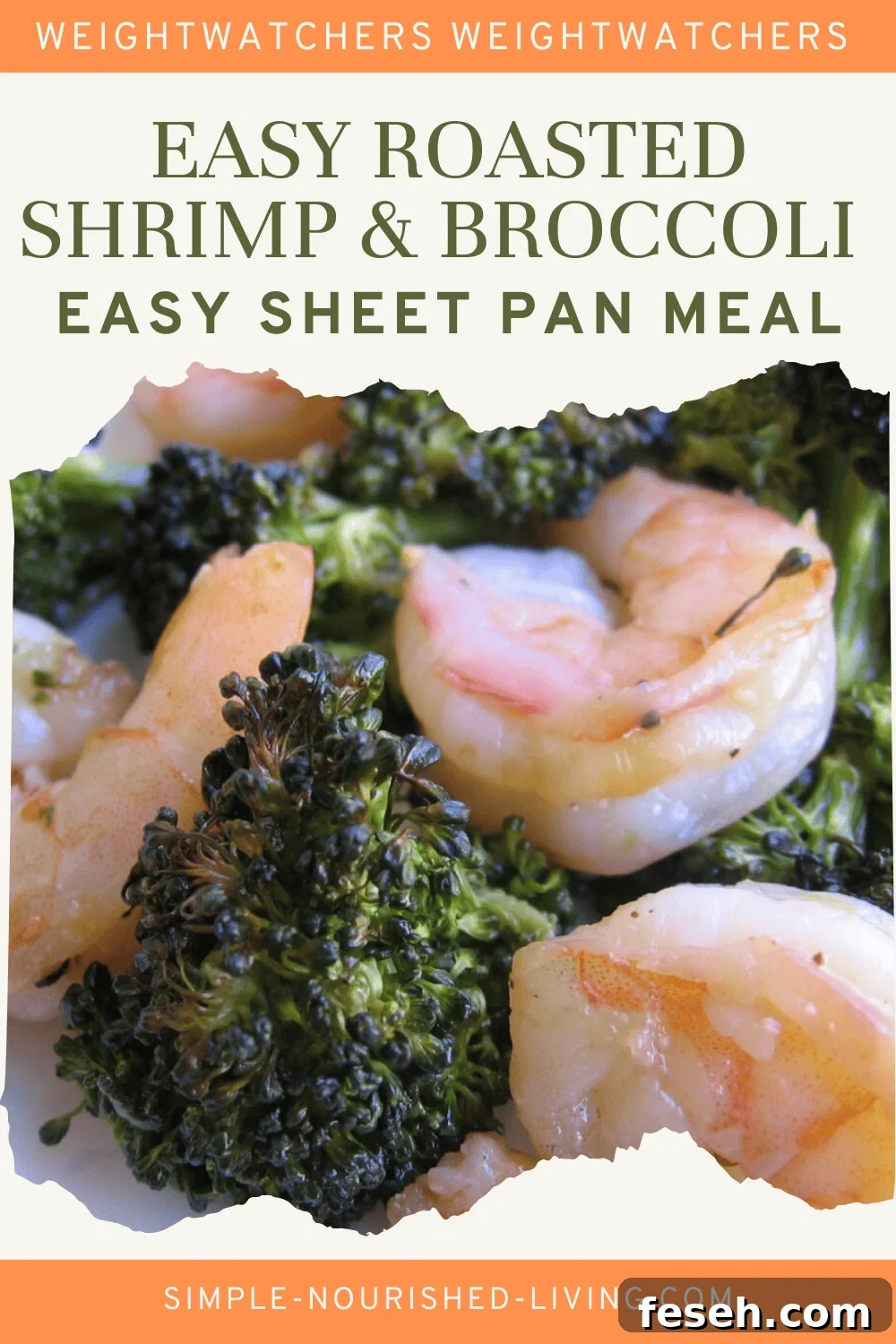 Shrimp and Broccoli on dinner plate.