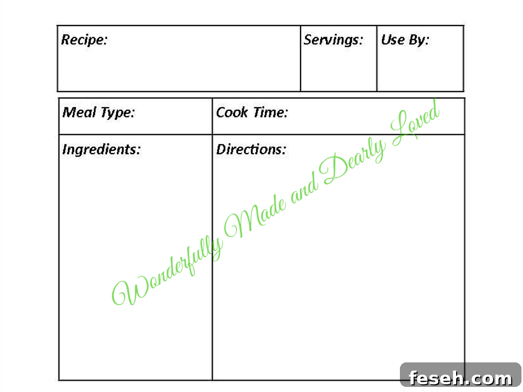 Printable Freezer Labels for THM