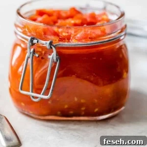 a short jar of tomato relish