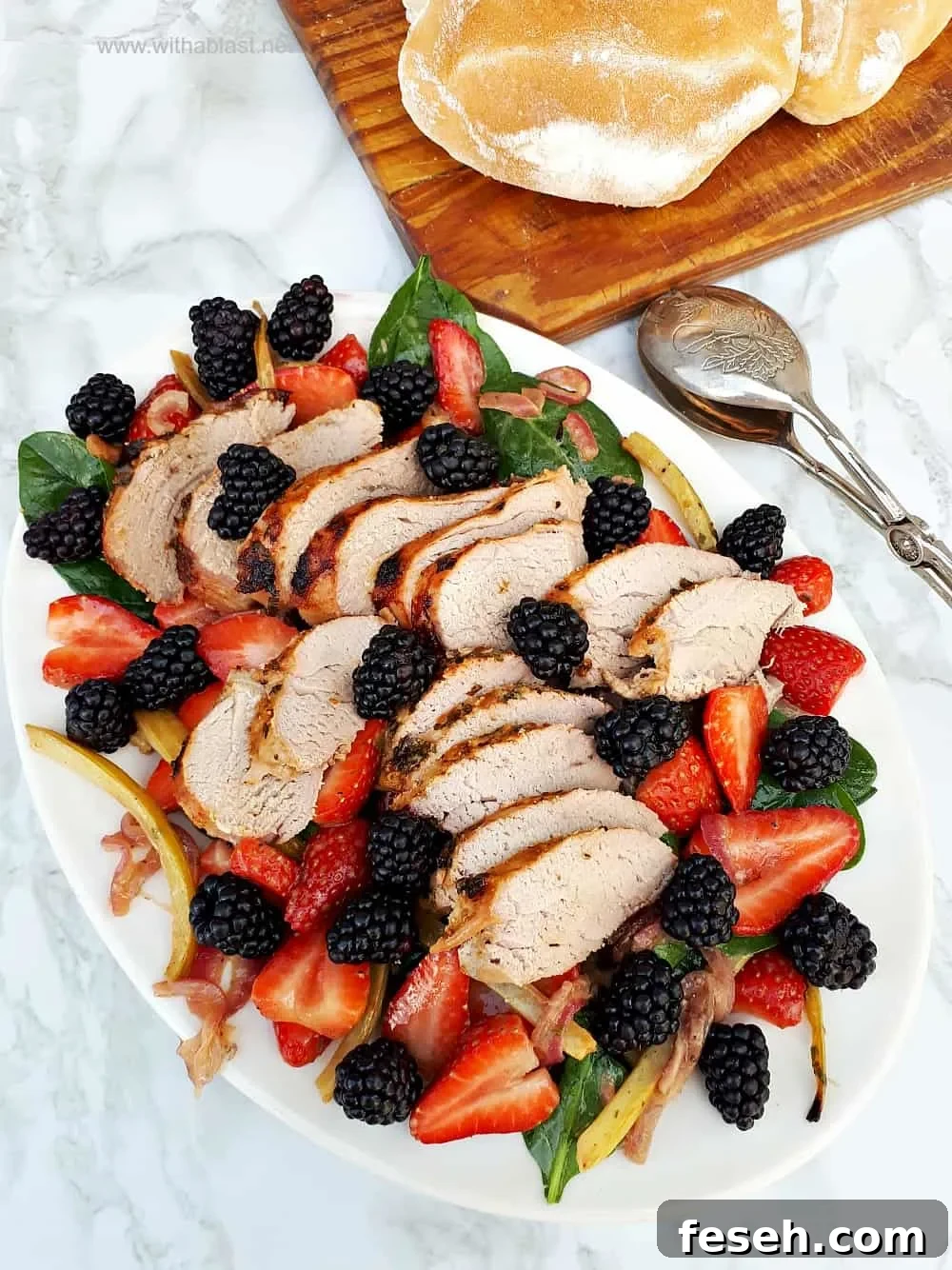 Balsamic Roasted Pork And Berry Salad