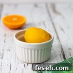 ginger and orange sorbet in a bowl
