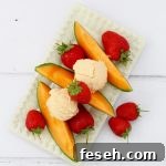 Cantaloupe melon frozen yoghurt