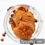 Chocolate banana nice cream in a glass bowl