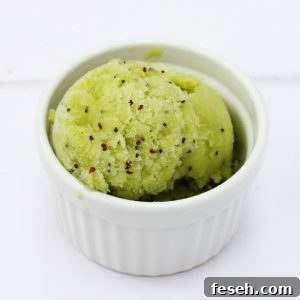 scoop of kiwi sorbet