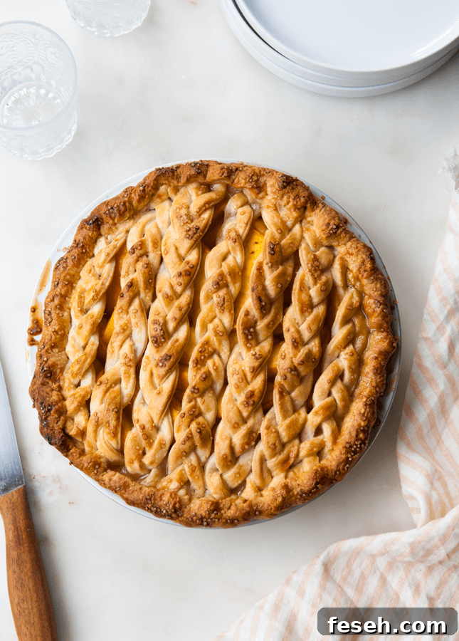 Cinnamon Peach Pie with Braid Crust, by Style Sweet CA // FoodNouveau.com