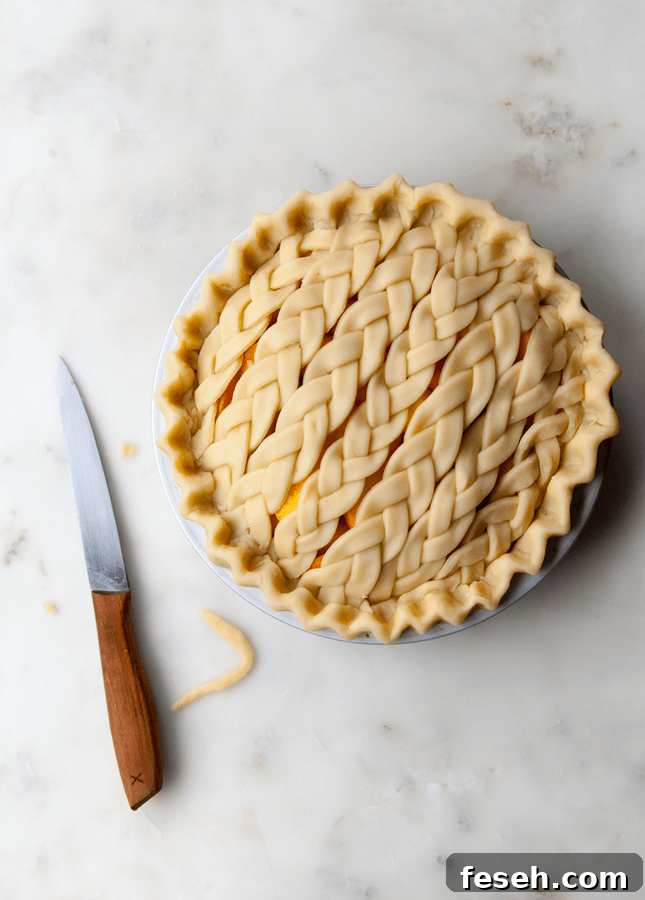 Cinnamon Peach Pie with Braid Crust, by Style Sweet CA // FoodNouveau.com