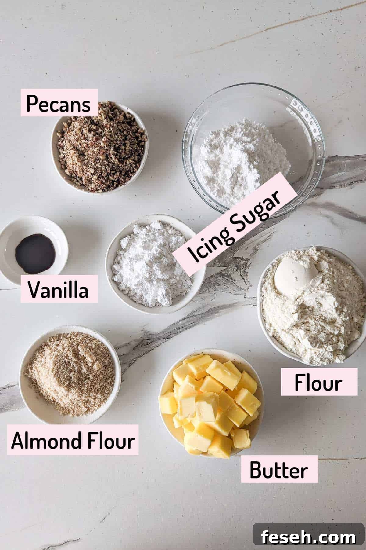 ingredients needed to make mexican polvorones cookies