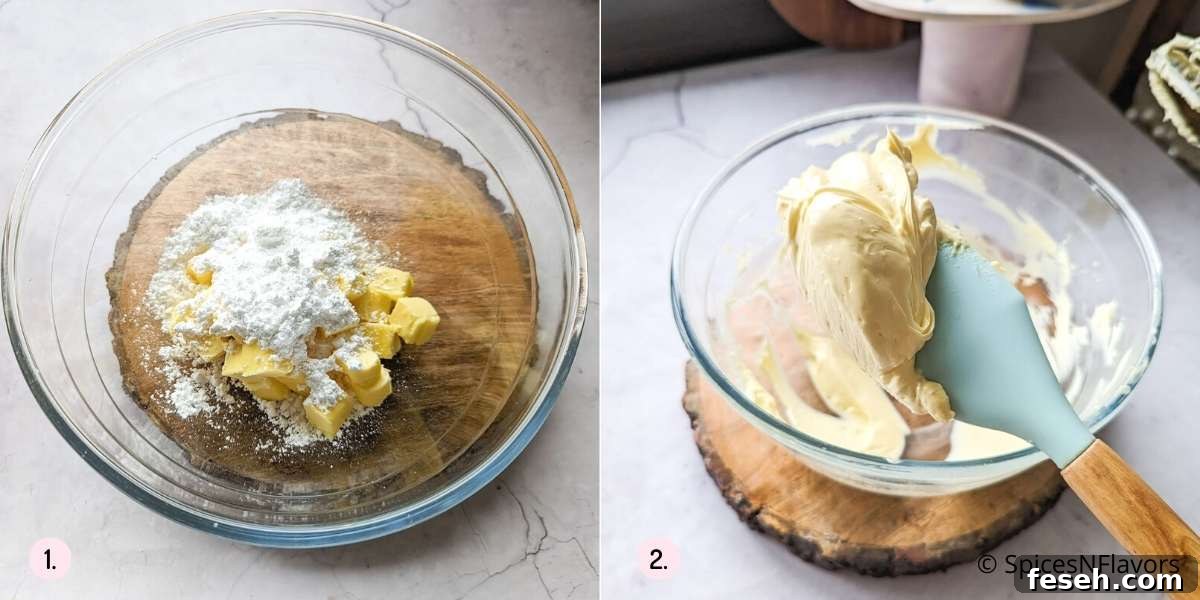 butter butte and sugar in a bowl