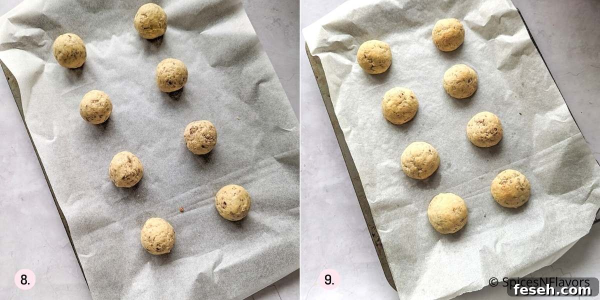 before and after image of baking the cookies