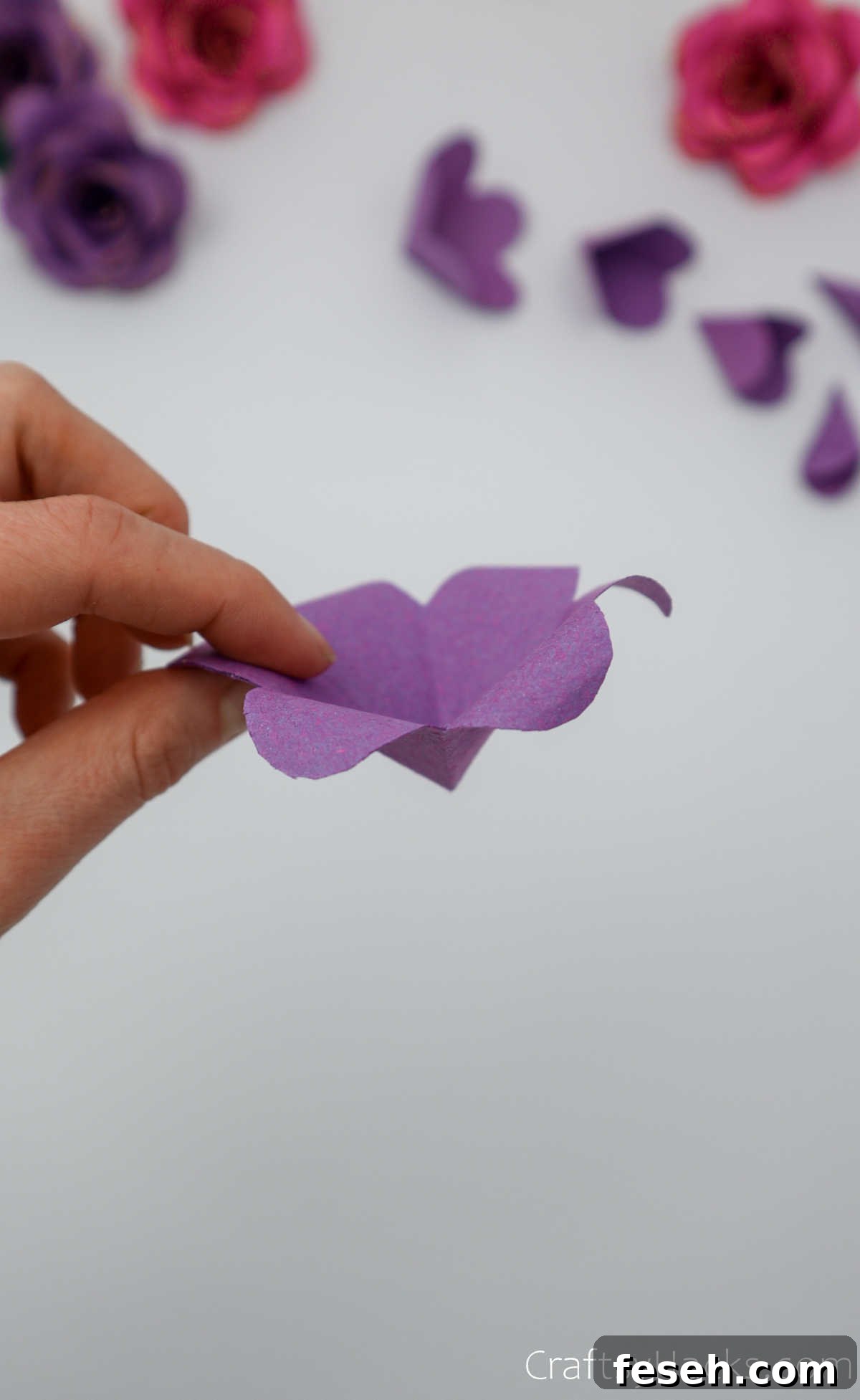 paper flower with rolled edges