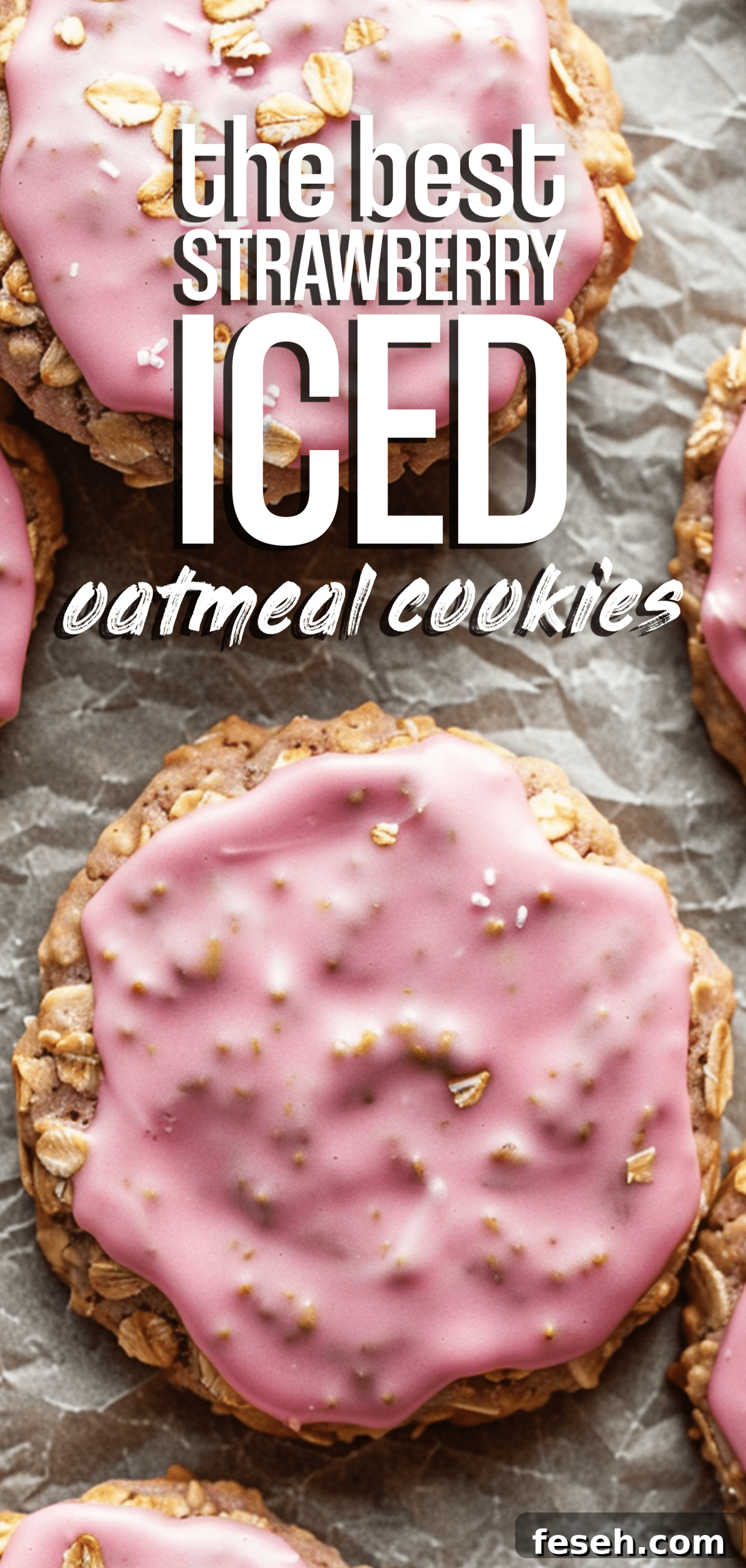 The best strawberry iced oatmeal cookies