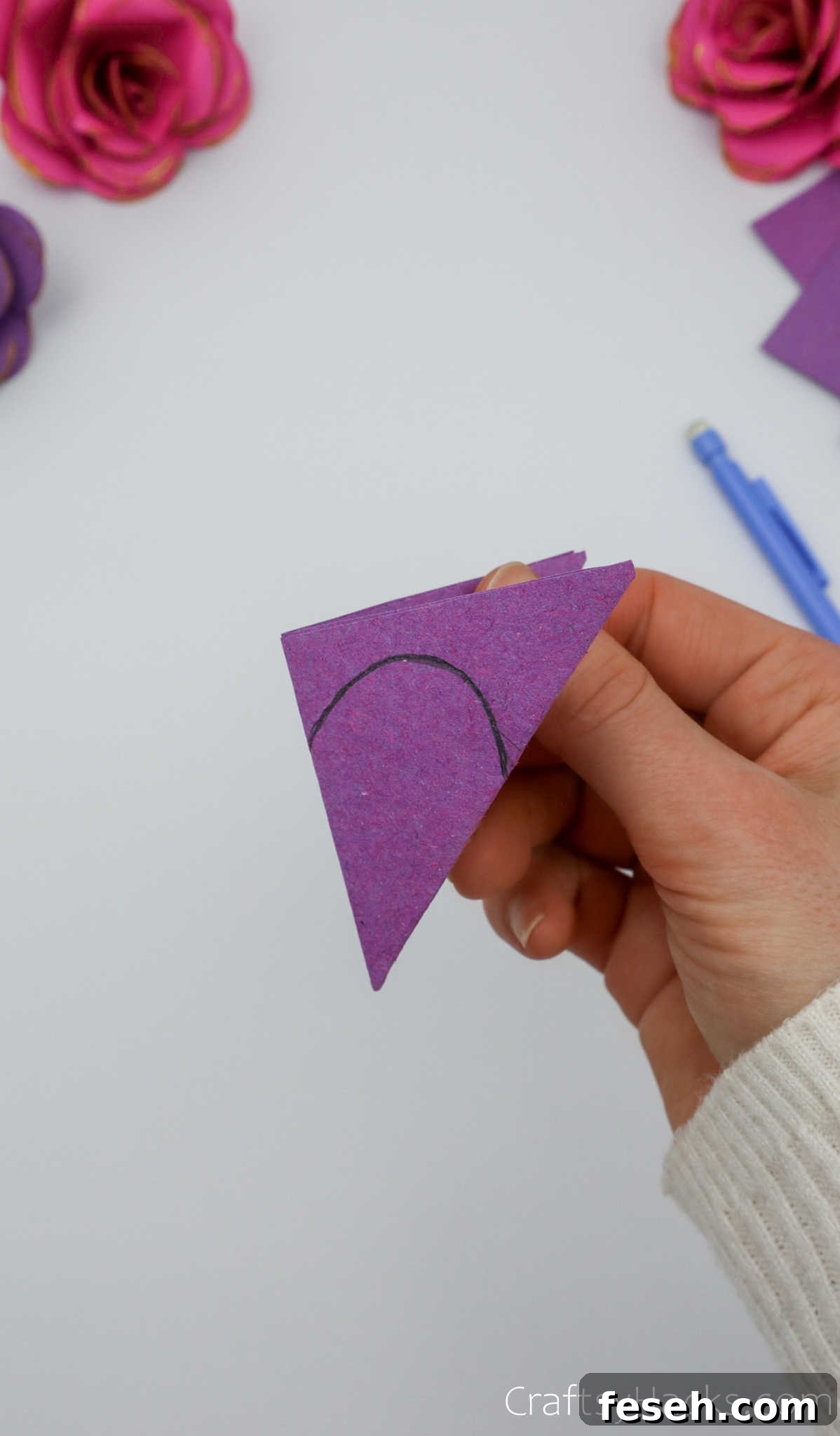 tracing petal on paper