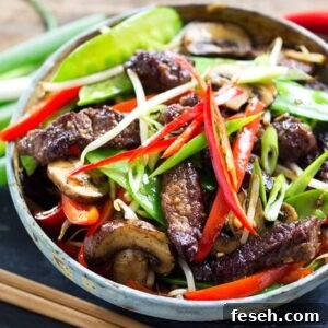 asian beef with vegetables stir fry