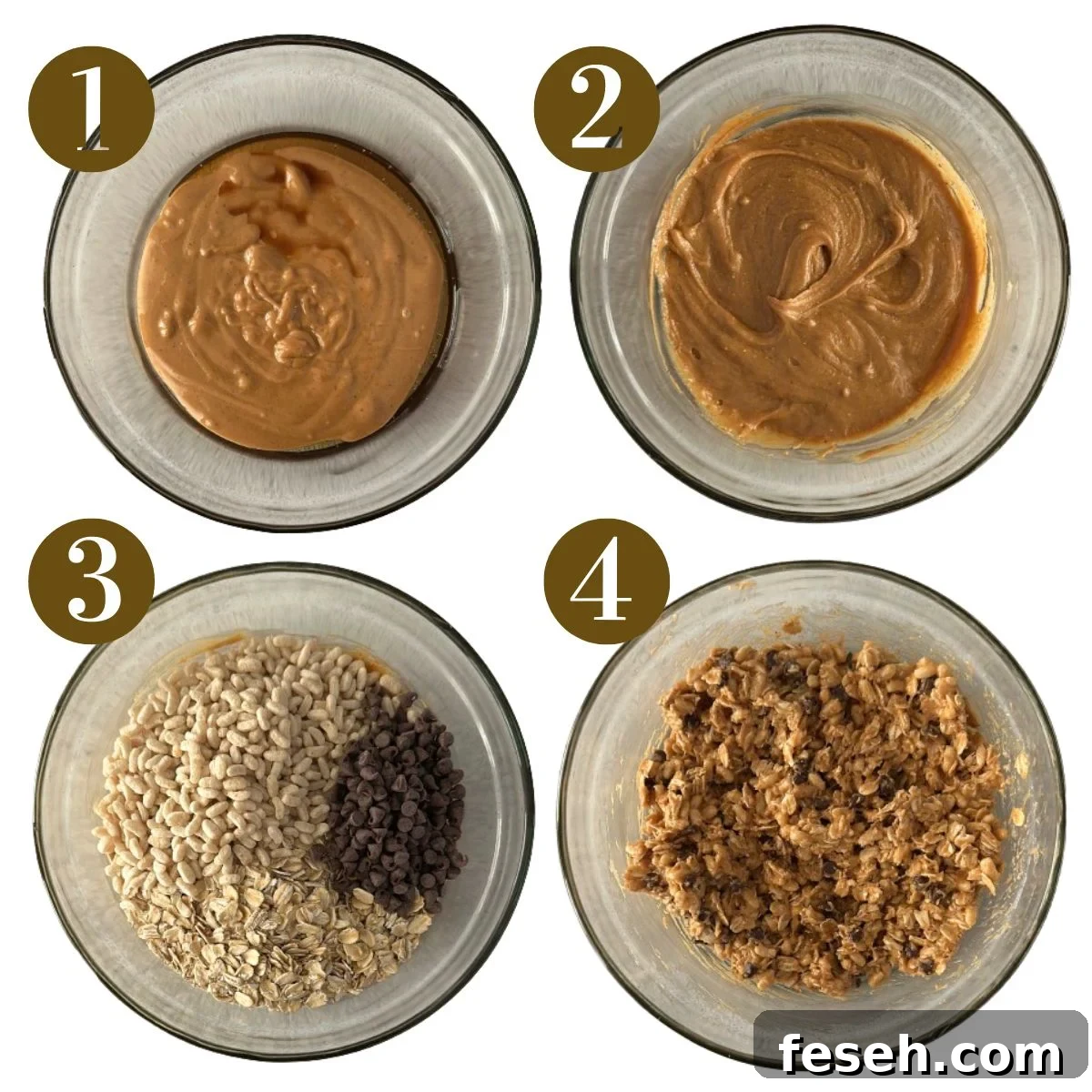 Steps to make chocolate chip chewy granola bars.