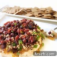platter of holiday harvest spread with crackers