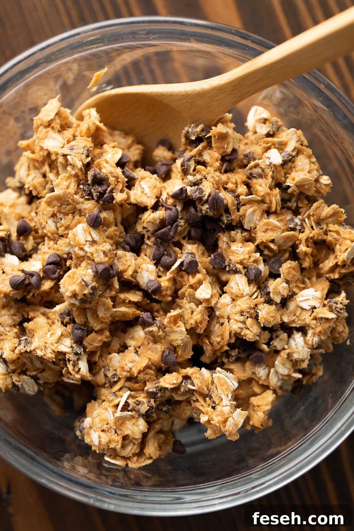 energy bites ingredients in mixing bowl