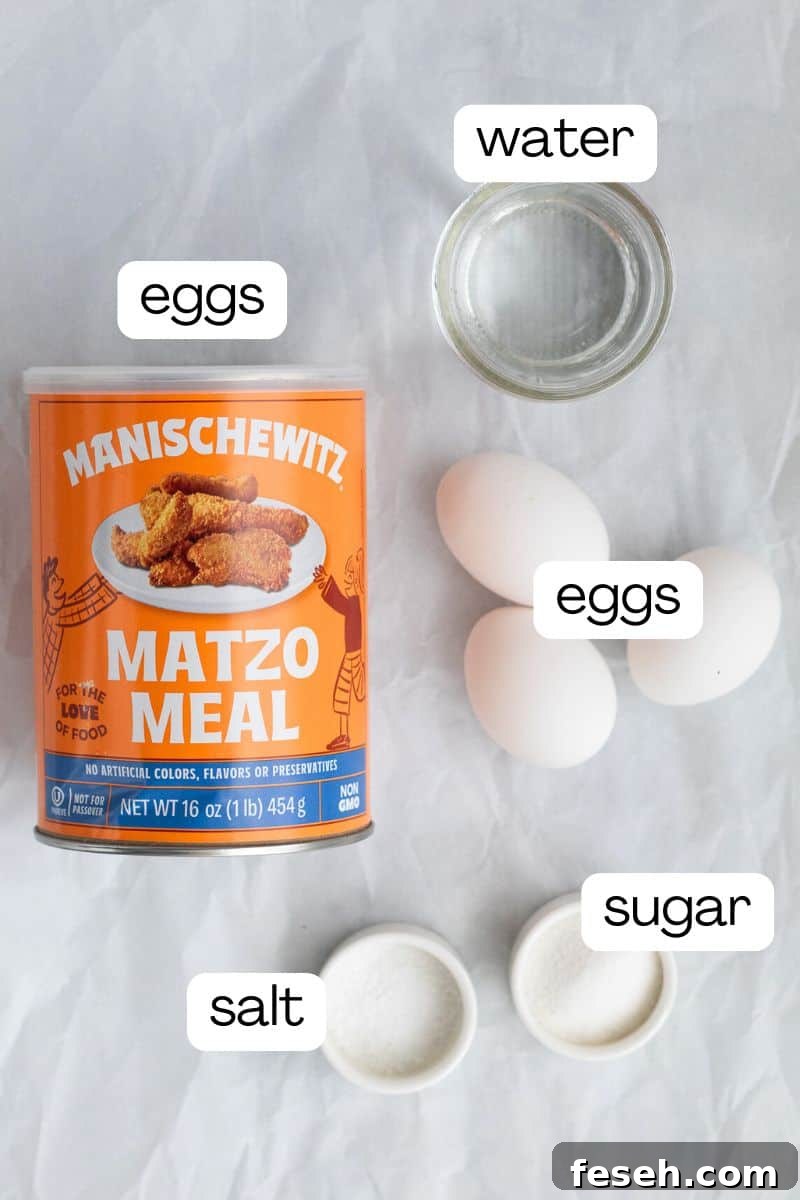ingredients for matzo meal pancakes