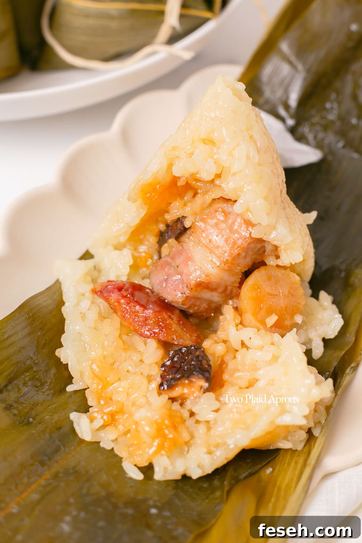 Zongzi with savory fillings.