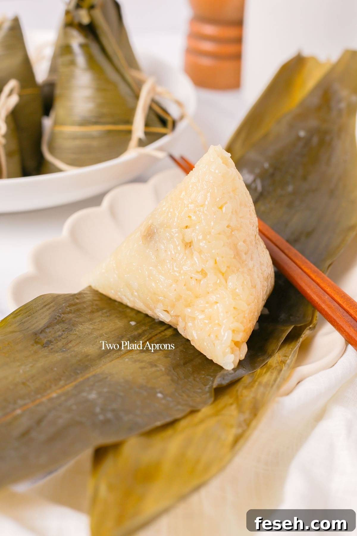 Zongzi cooked and unwrapped.