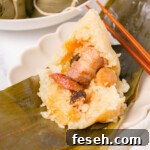 Opening up the zongzi thumbnail shot.