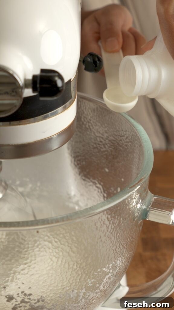 adding vinegar after soft peaks